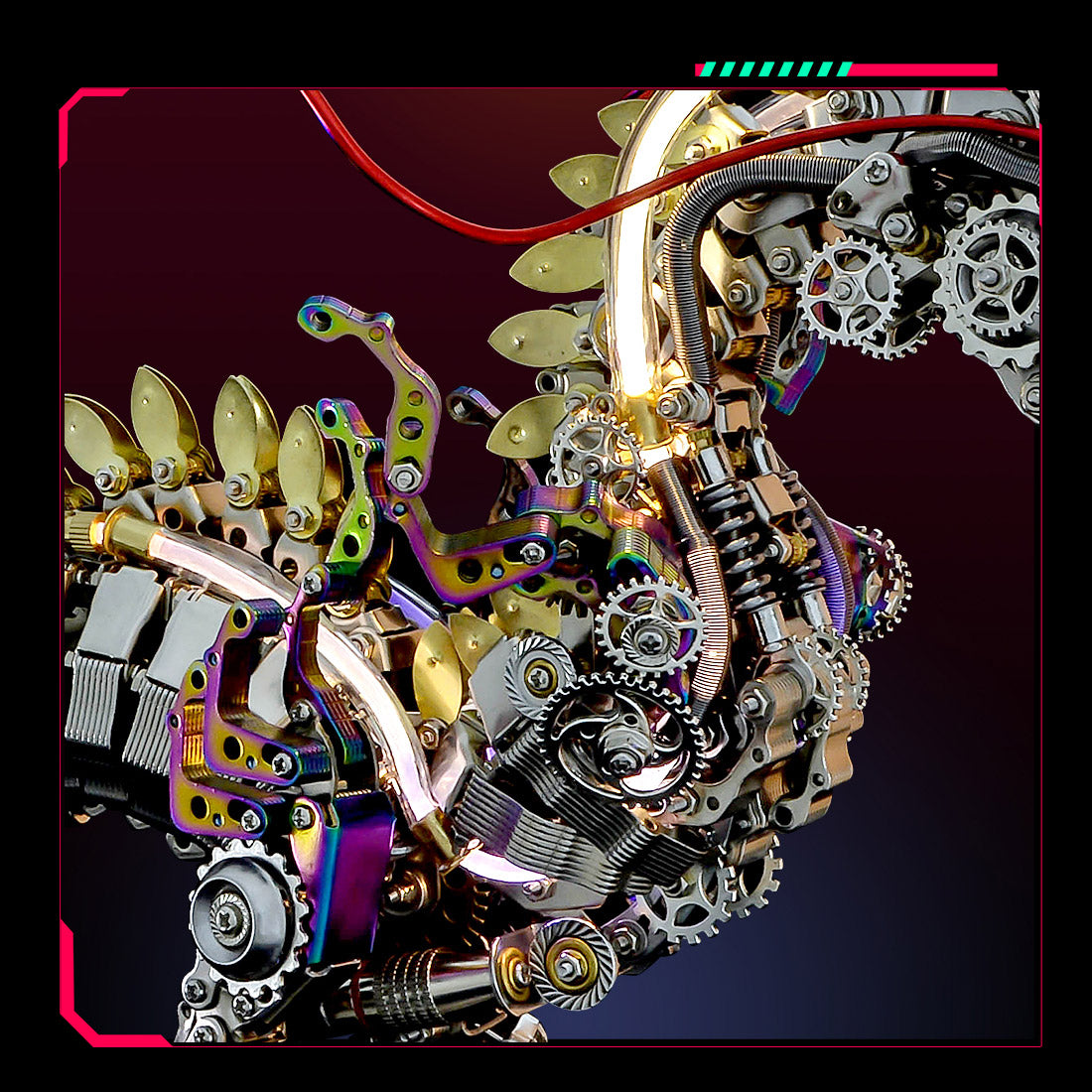2030+PCS Punk Mechanical Metal Large Dragon Model Kit Difficult Puzzle 50cm