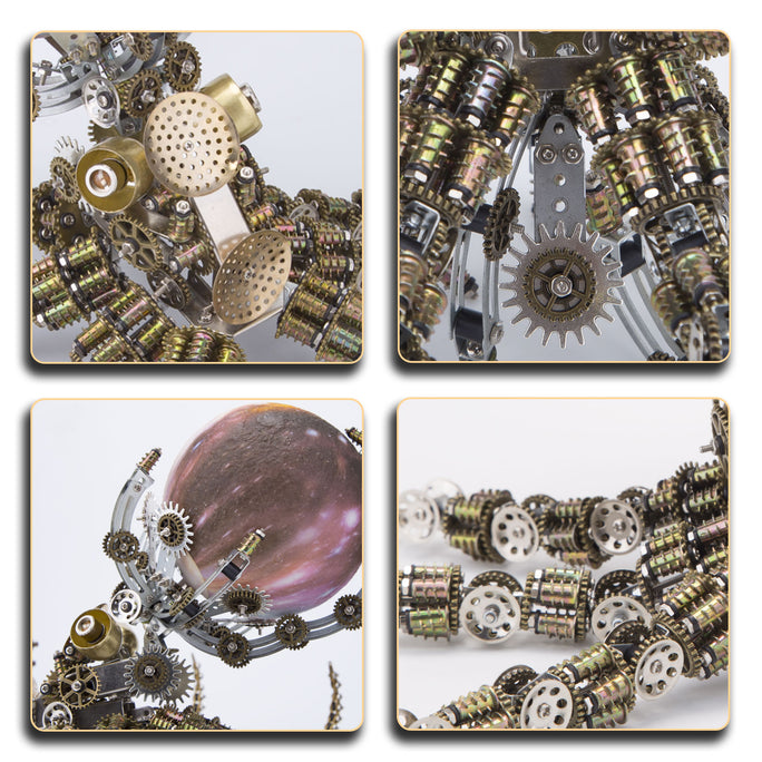 2400PCS+ Planet On Steampunk Mechanical Octopus Metal Model Kit Upgraded Version