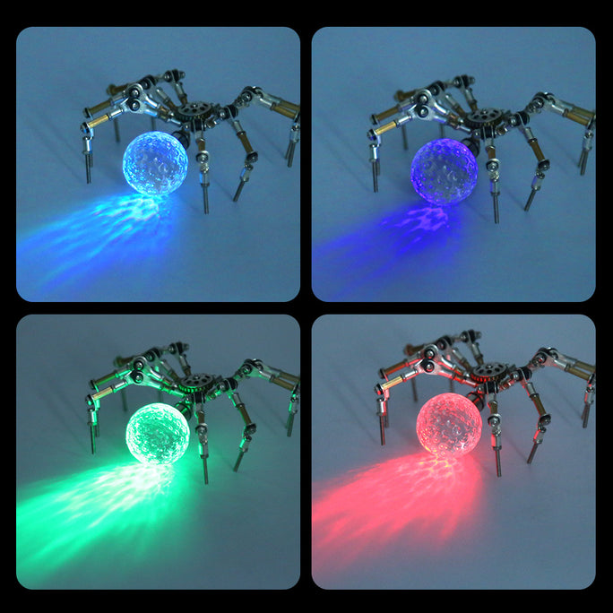 270PCS+  Halloween Light up Mini Spider Model DIY Kits 3D Metal Puzzle