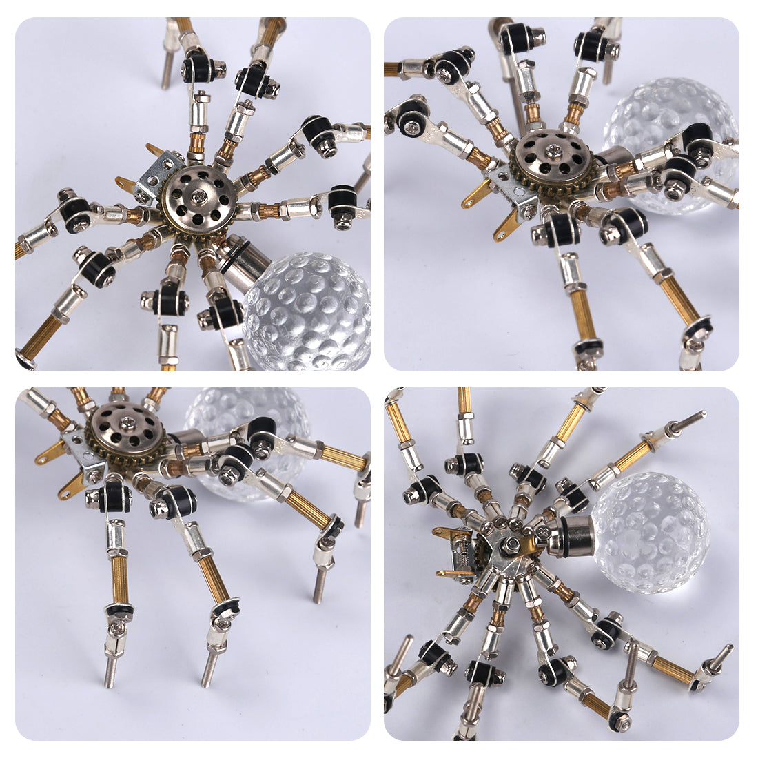 270PCS+  Halloween Light up Mini Spider Model DIY Kits 3D Metal Puzzle