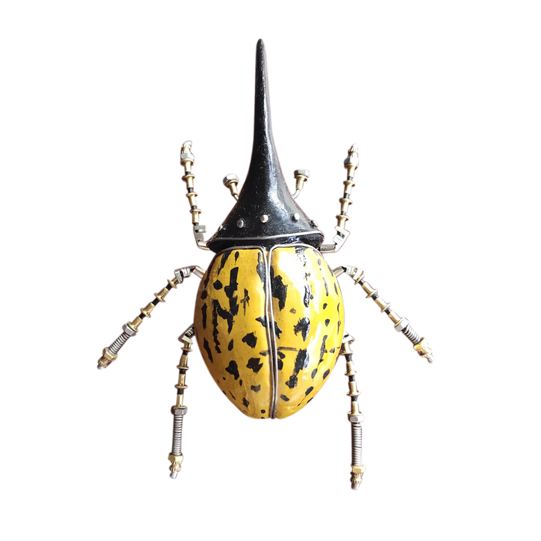 Bug Model Kit 3D Metal Yellow Dynastes Beetles Steampunk Bug Model Kit Handmade