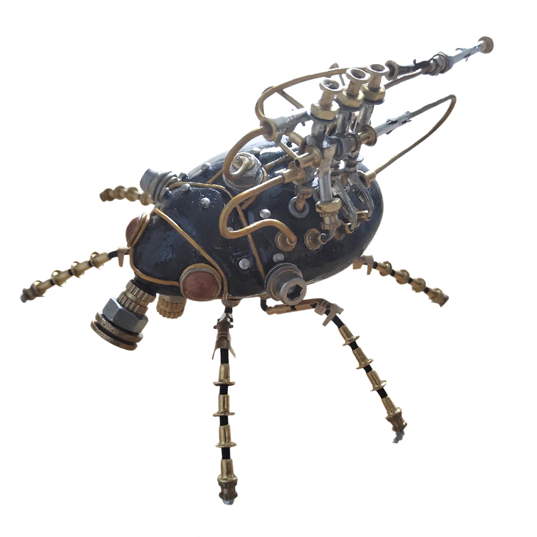 3D Metal Steampunk Rainbow Stag Beetle Bug Sculpture Model