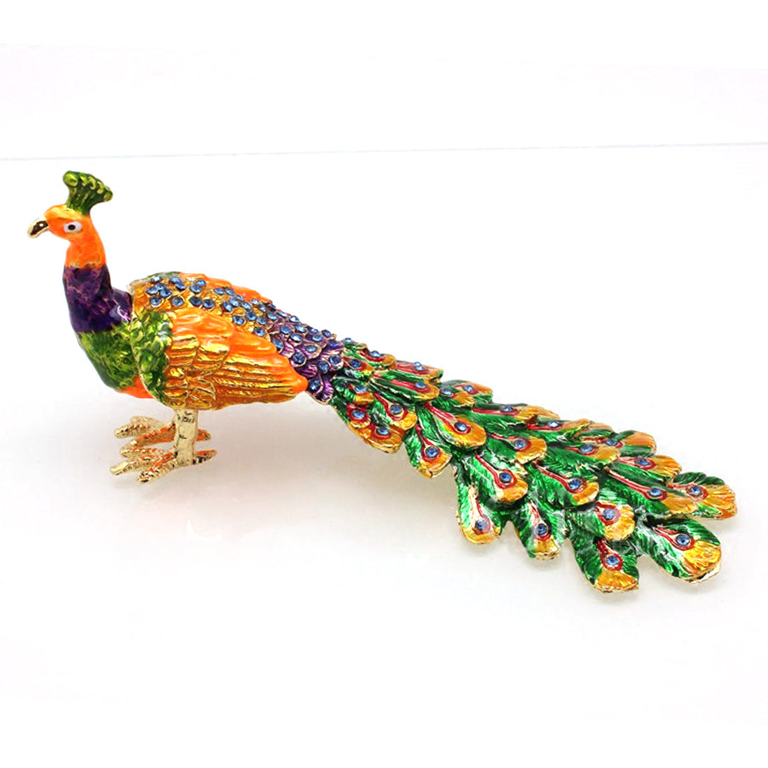 3D Metal Peacock Owl  Lizard Shape Crafts Model Jewelry Box