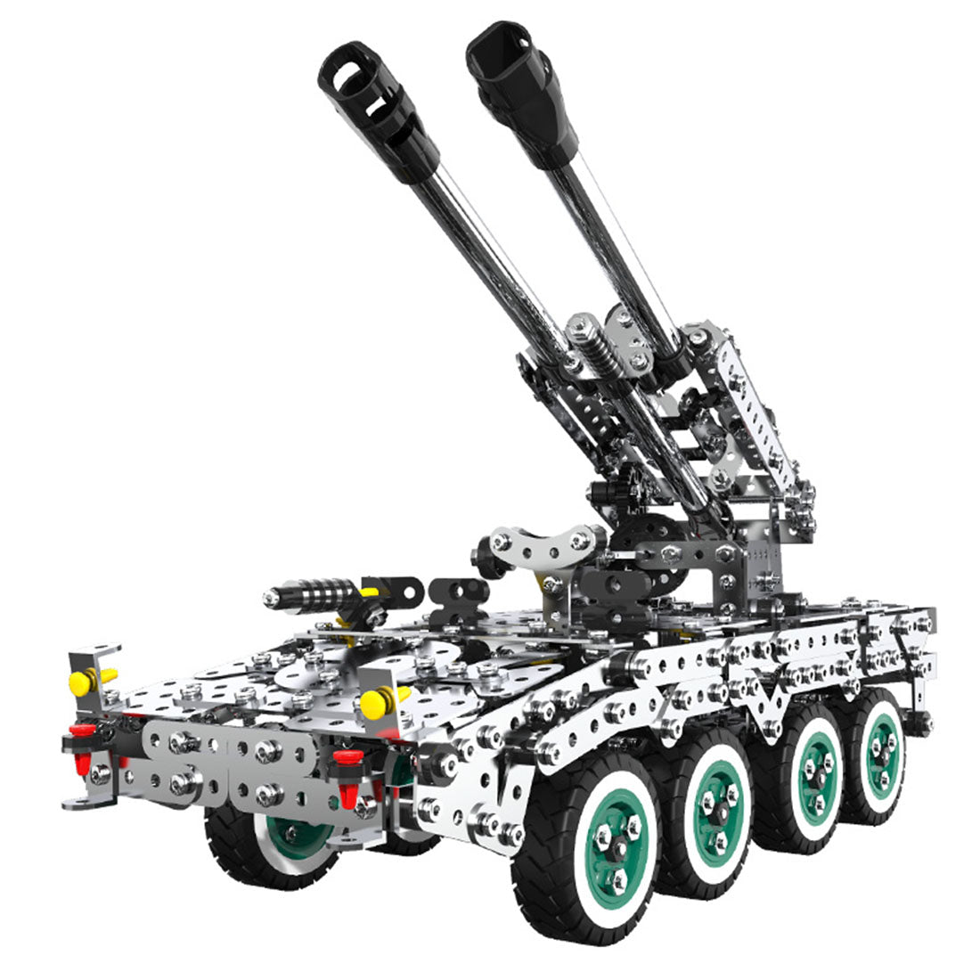 1207Pcs 3D Metal Puzzle 3-in-1 Deformed Artillery Car Assembly Model Kit DIY Adults Kids Toys