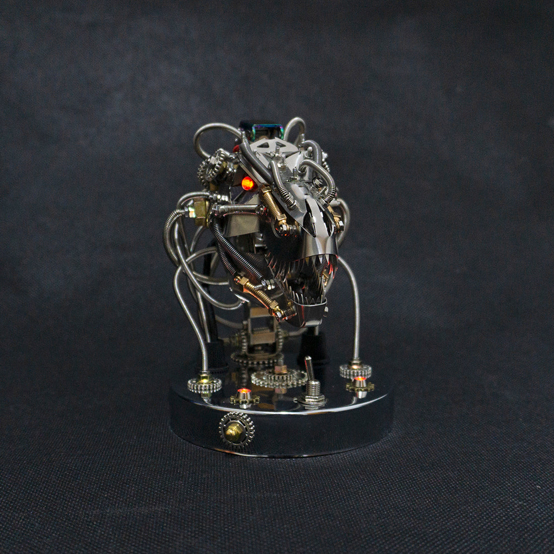 3D Metal Steampunk Mechanical Dinosaur Skull Head Model Kits