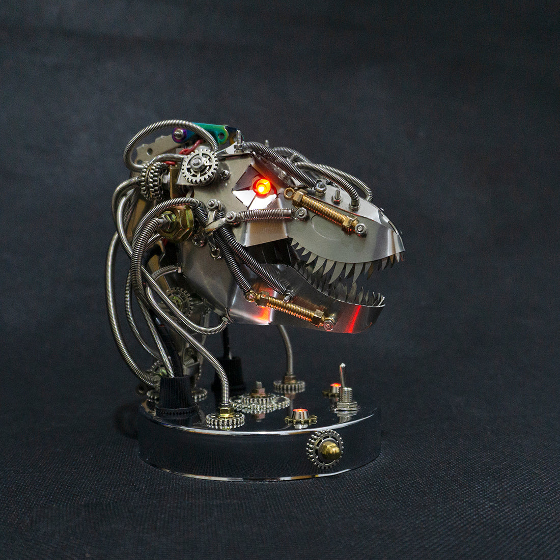 3D Metal Steampunk Mechanical Dinosaur Skull Head Model Kits