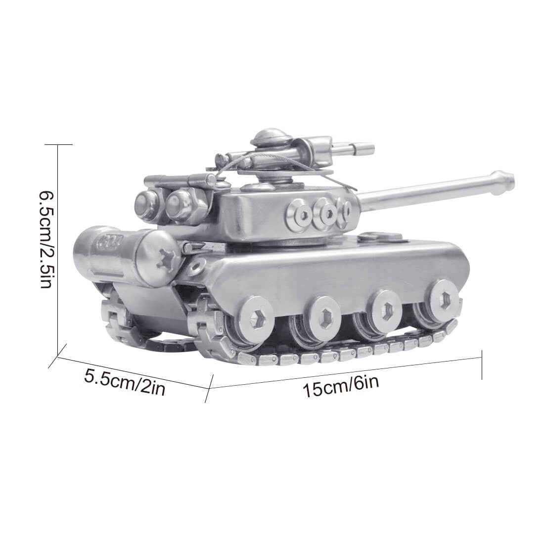 3D Stainless Steel Tank Model Mechanical Device Handicrafts