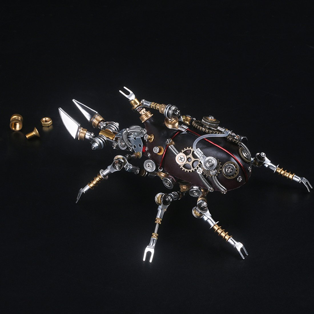 Mechline Insect Unit 3Pcs Metal 3D Eastern Lucaninae Beetles Insect Mechanical Assembly Mod