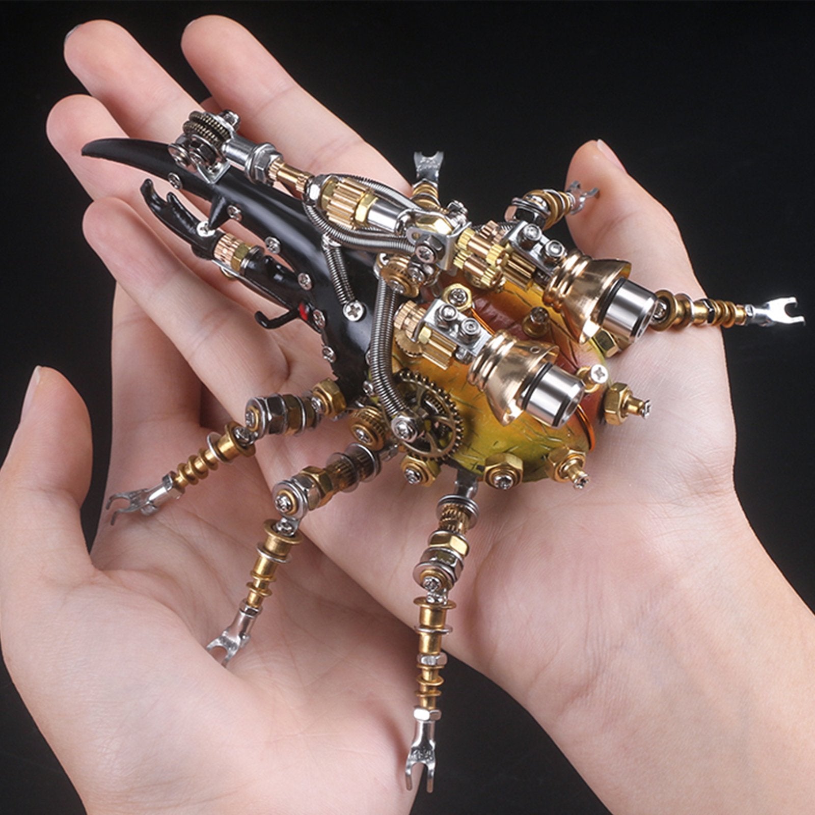Mechline Insect Unit 3Pcs Metal 3D Eastern Lucaninae Beetles Insect Mechanical Assembly Mod