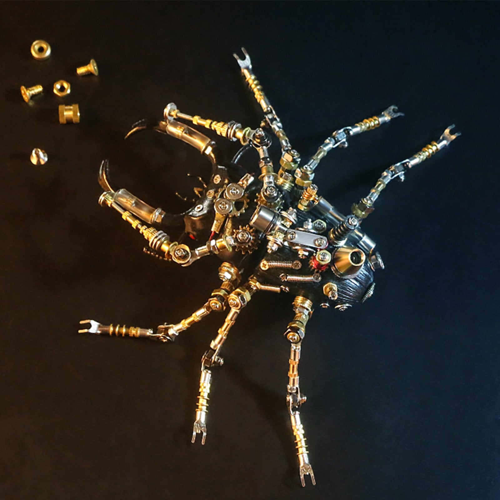 Mechline Insect Unit 3Pcs Metal 3D Eastern Lucaninae Beetles Insect Mechanical Assembly Mod