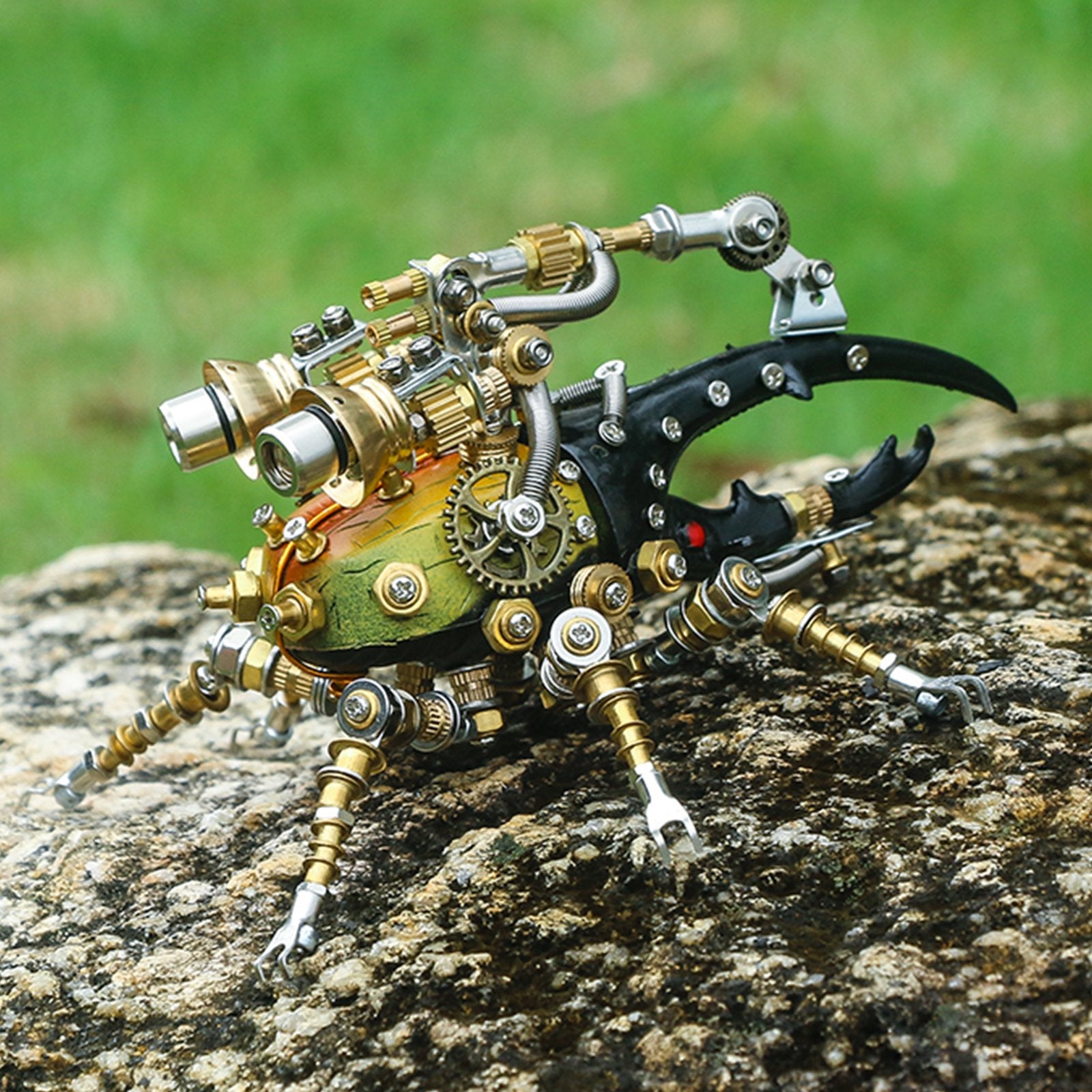 Mechline Insect Unit 3Pcs Metal 3D Eastern Lucaninae Beetles Insect Mechanical Assembly Mod