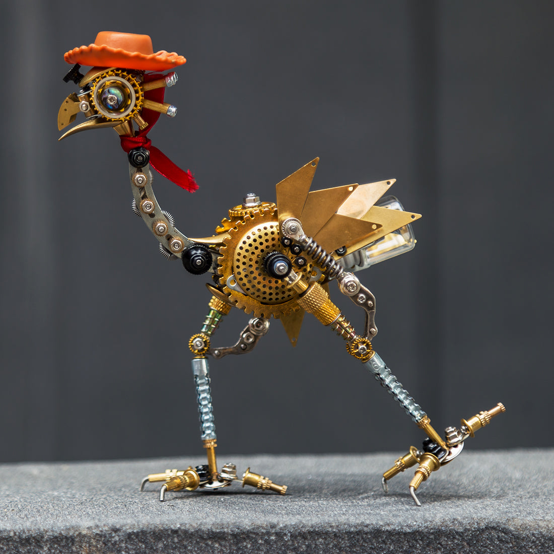 3PCS/Set Steampunk Emu Turkey and Ostrich Metal Assembly Complete Set