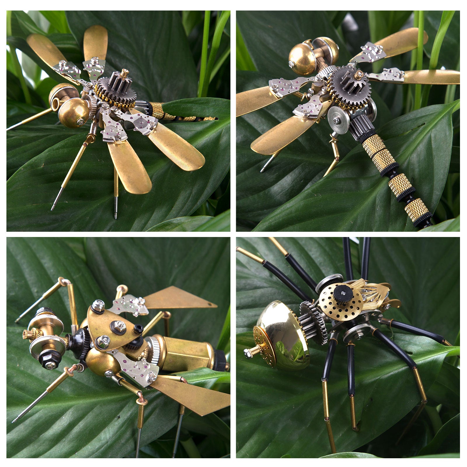 Bug Model Kit 3pcs/Set Tiny Metal Steampunk Bugs Model Kit DIY Toy