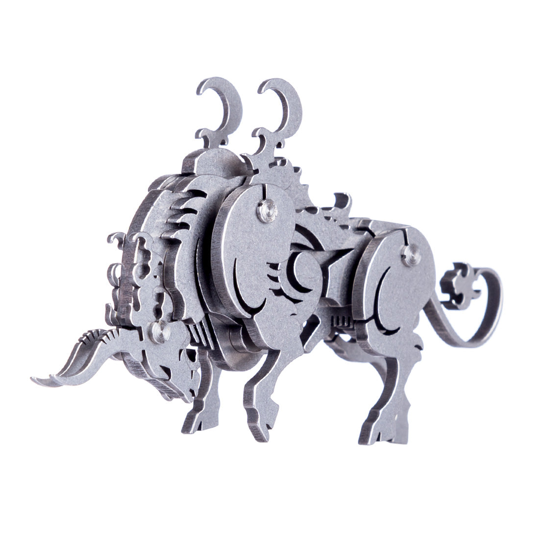 4PCS Griffin Wild Wolf Cattle Horse DIY 3D Stainless Steel Metal Puzzle Model