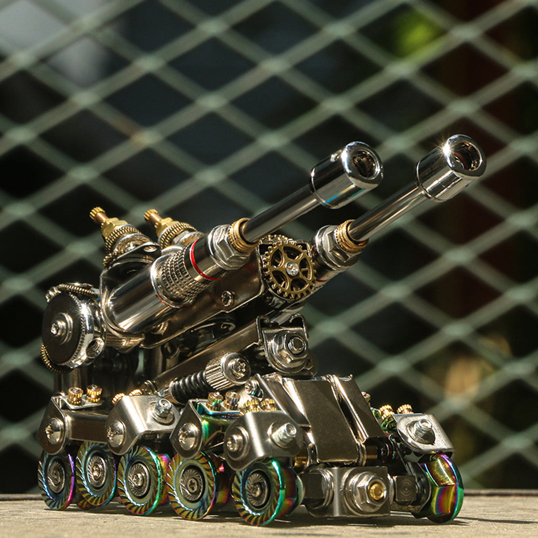 569Pcs Transformable Tank 3D Metal Model Kits DIY Assembly Model Phone Holder