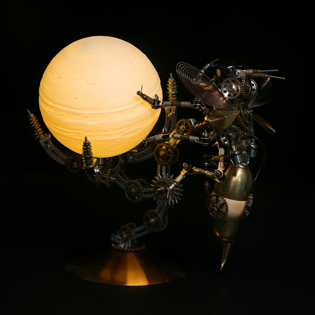 628PCS Steampunk Mechanical Metal Wasp on Glow Jupiter Moon Planet Series