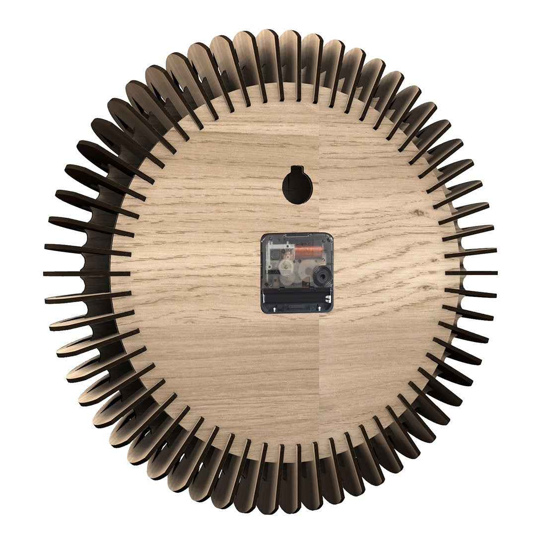 62Pcs DIY Wooden Round Clock Kit 3D Assembly Radial Table Clock Puzzle Model