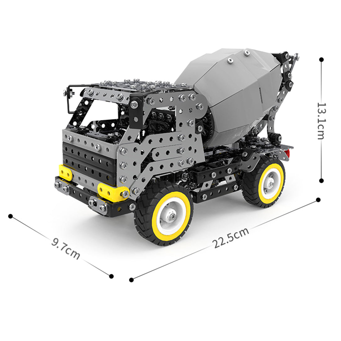 669Pcs+ DIY Metal Engineering Cement Mixer Truck Assembly Model
