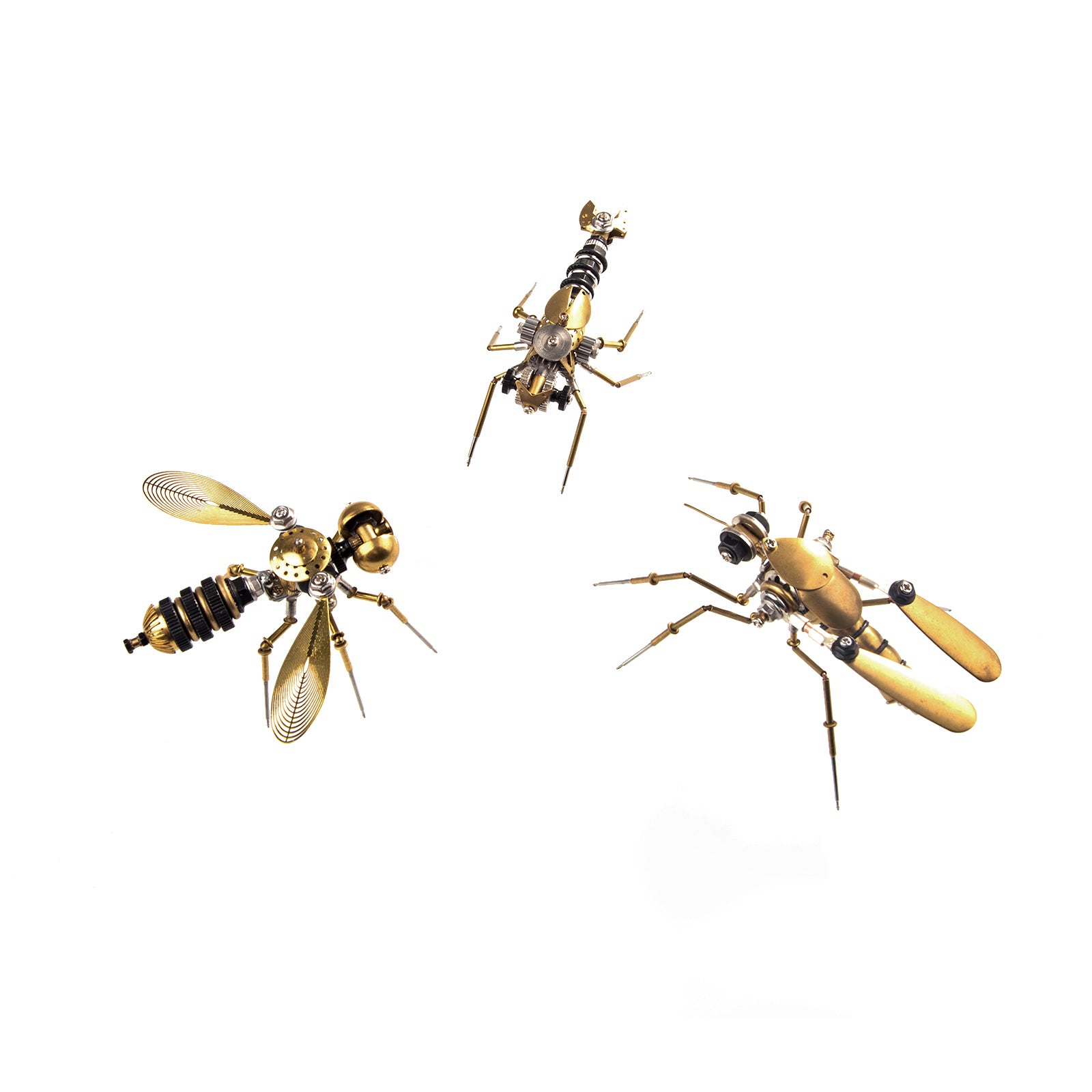 Bug Model Kit 6pcs/Set Steampunk Tiny Insect Bugs Metal DIY Model Kits