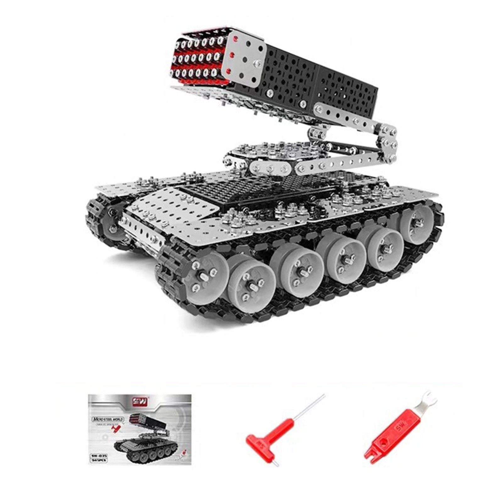 945Pcs 3D Metal Puzzle Assembly Rocket and Tank Military Model Kit