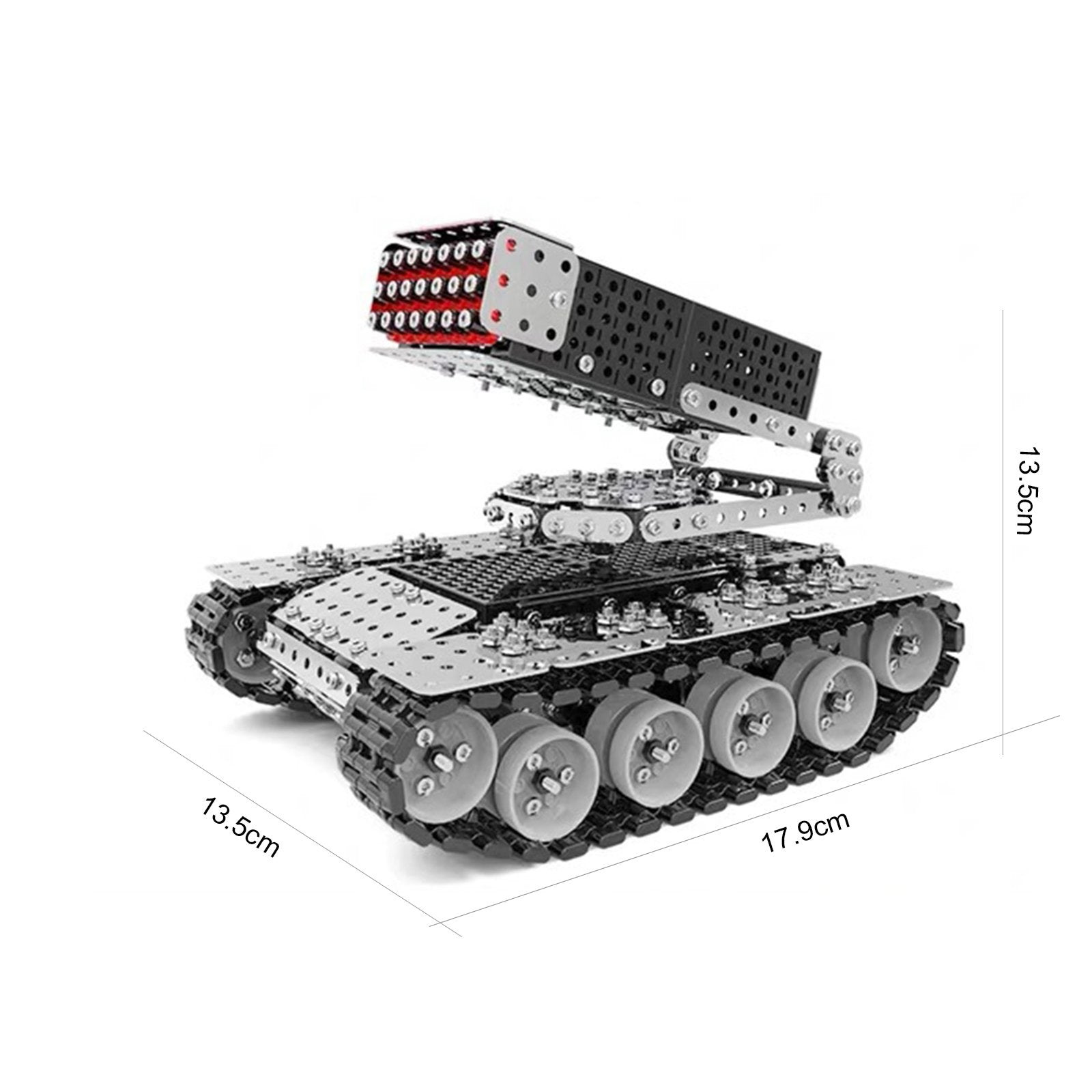 945Pcs 3D Metal Puzzle Assembly Rocket and Tank Military Model Kit