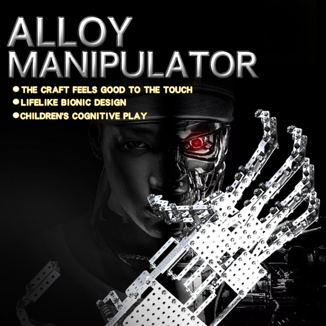 822Pcs Alloy Manipulator Assembly Model DIY Metal Screw Puzzle Kit Adults Kids Toys