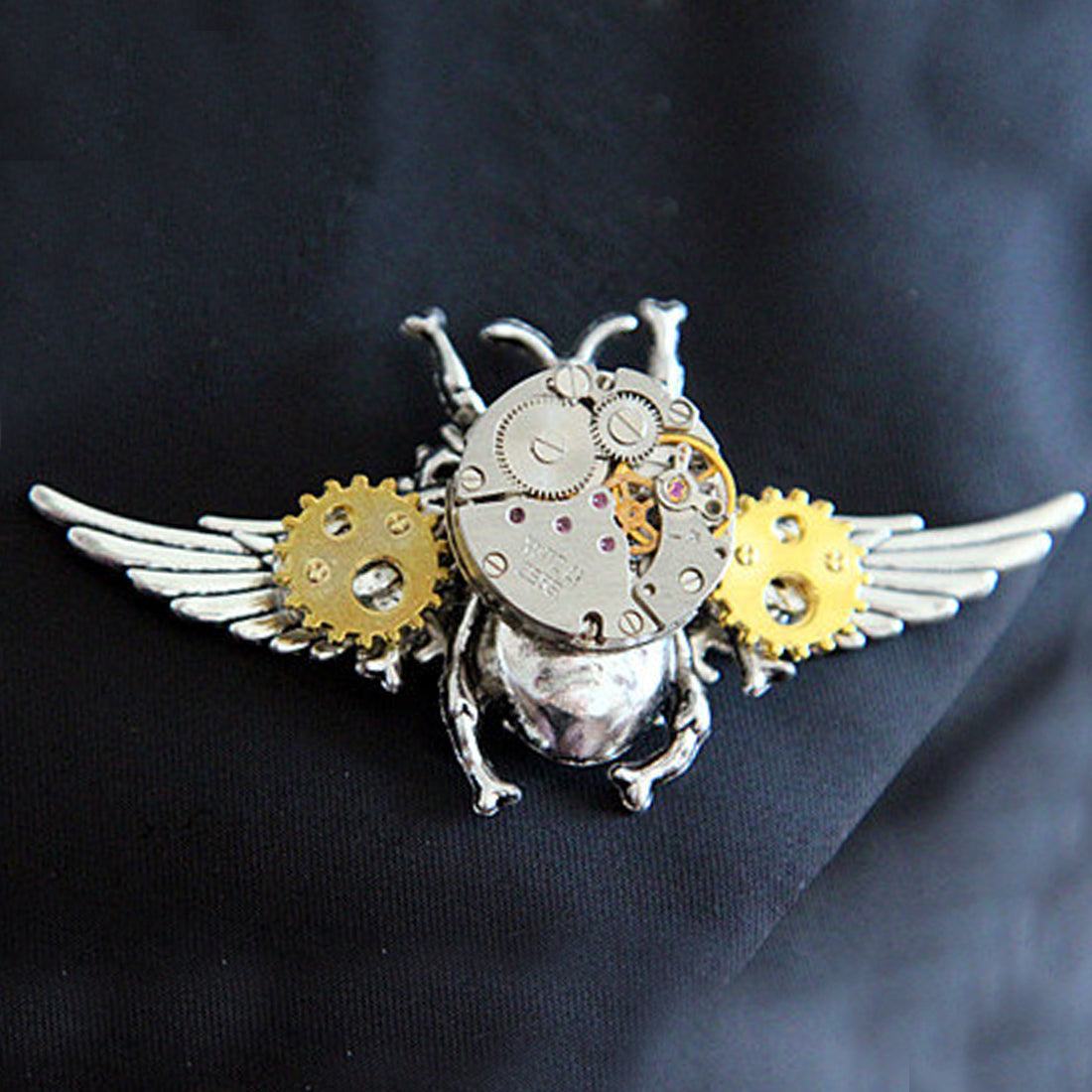 Assembled Steampunk Beetle Insect Gear Brooch