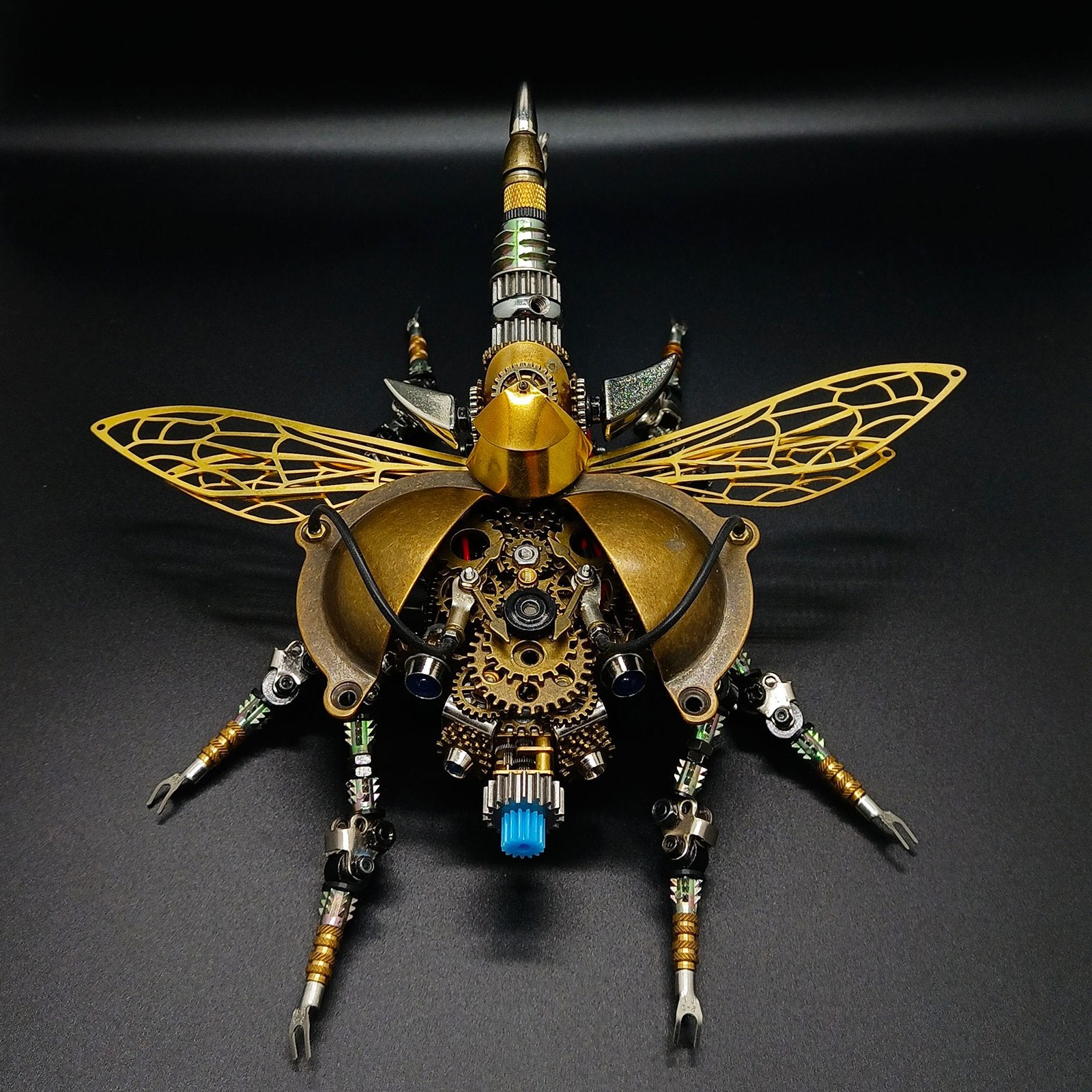 Assembly DIY 3D Metal Mechanical War Beetle With Sound Control Light