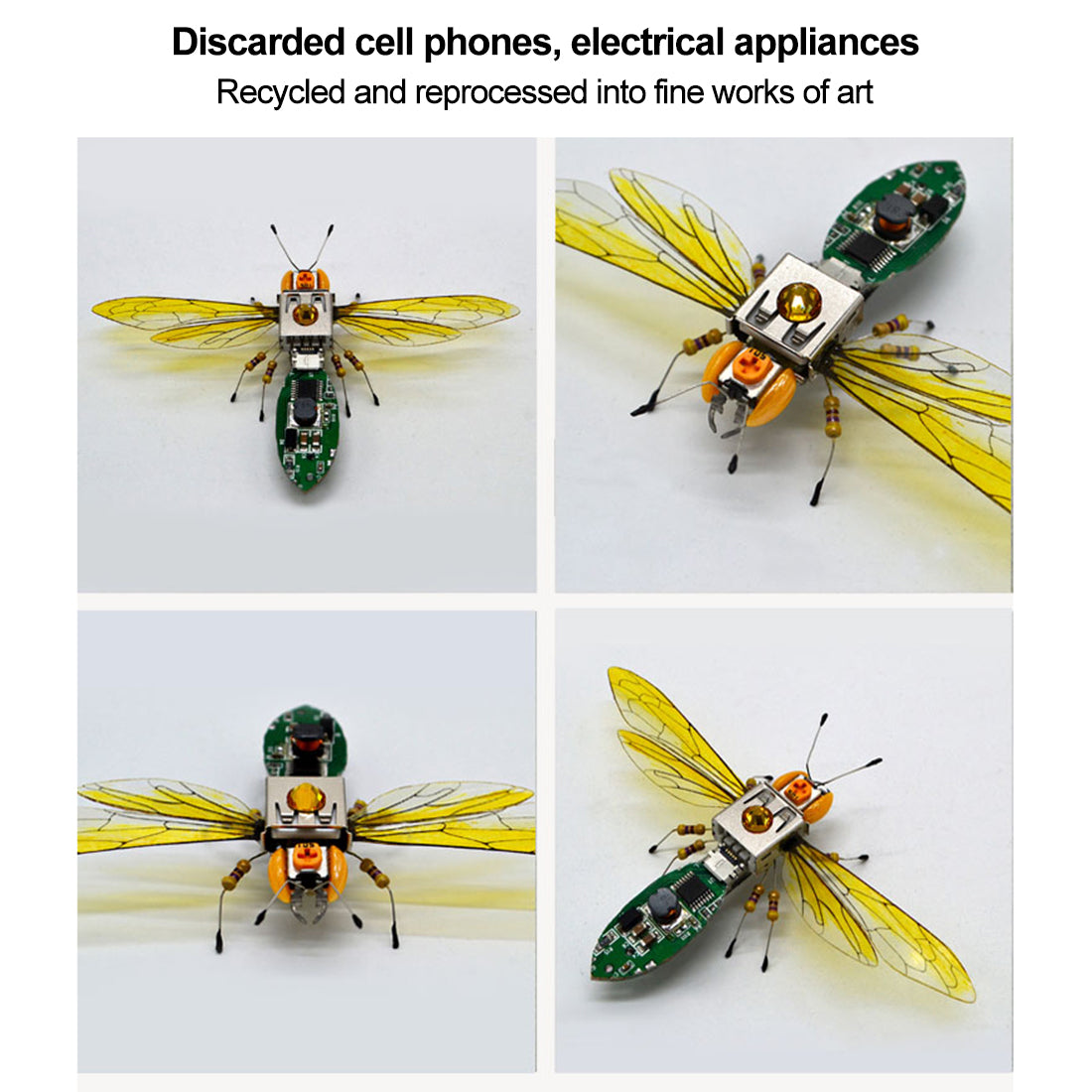 DIY Assembly Insect Vespa Bee Model Handmade Scientific Toy with Voice Activated Photo Frame