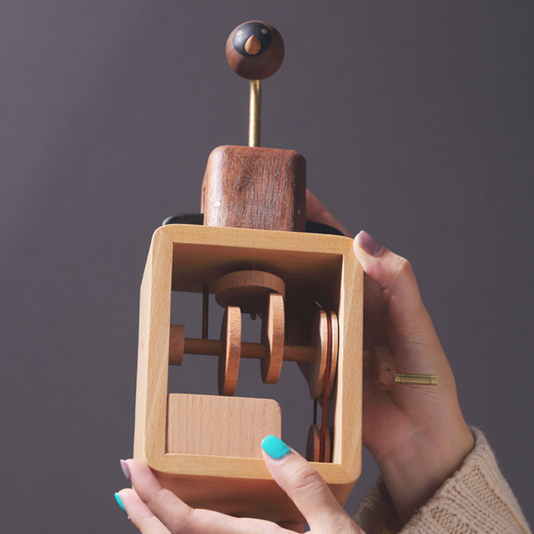Automata Lover Creative Gift Wooden Music Box Cute Dynamic Birds Hand-