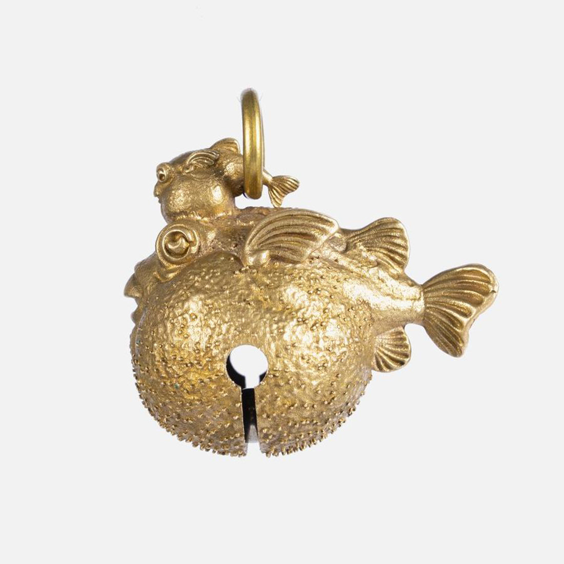 Steampunk Brass Globefish Bell