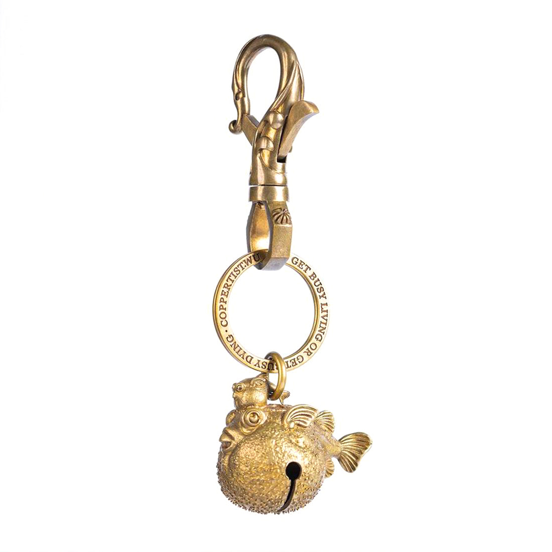 Steampunk Brass Globefish Bell