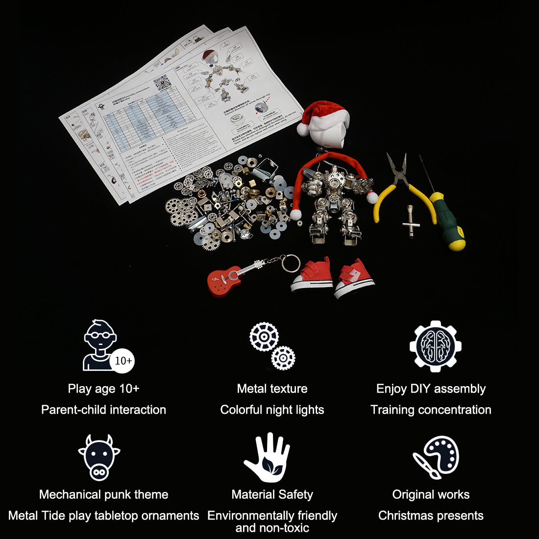 Build a Mechanical Santa Clause DIY Kits 3D Metal Puzzle