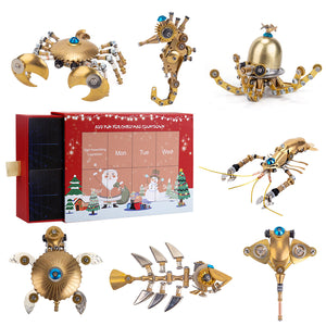 Christmas Advent Calendar With 7 Small Steampunk Deep Sea Animal Model
