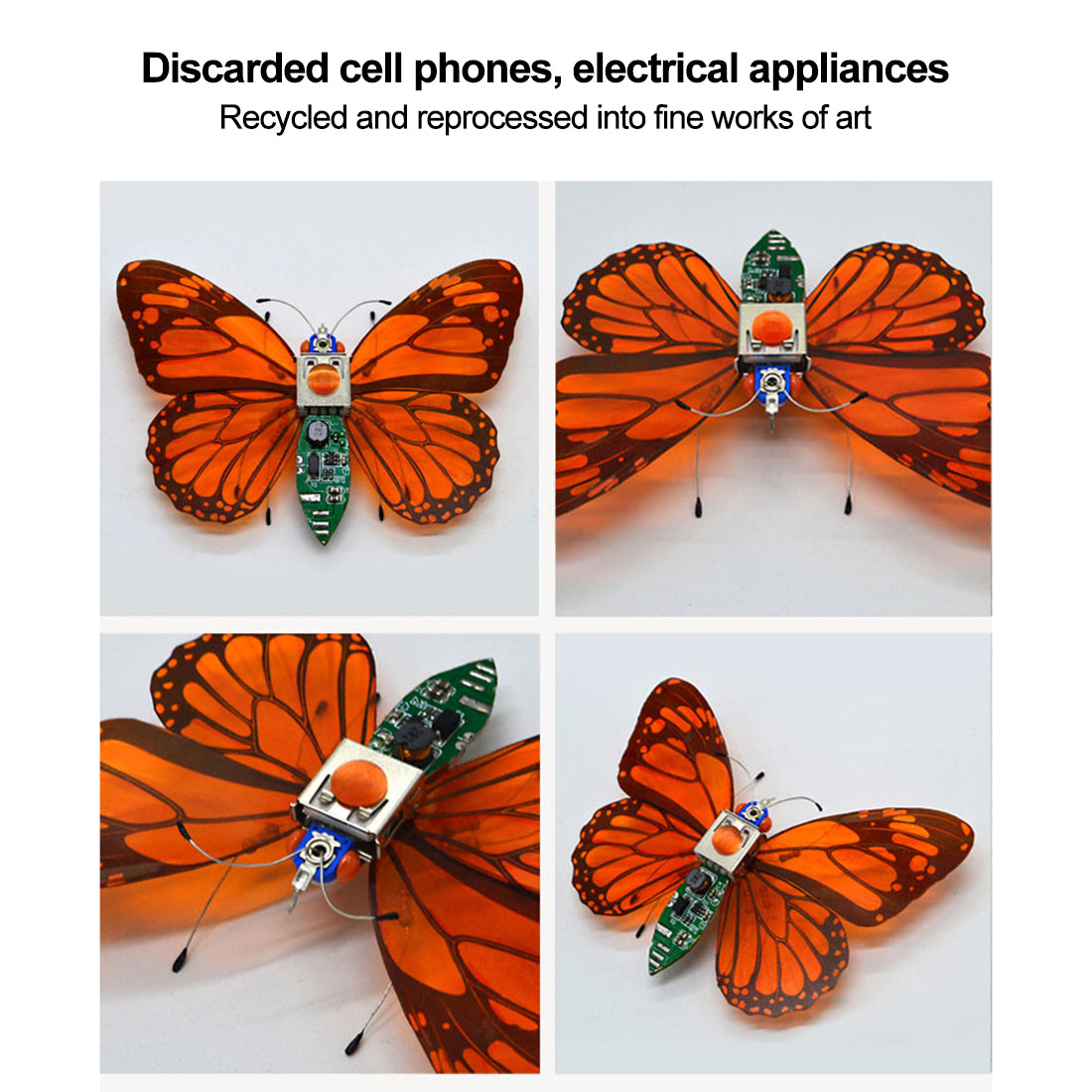 Butterfly Model DIY Assembly Mechanical Insect Puzzle Handmade Toy Set with Voice-Activated Photo Frame
