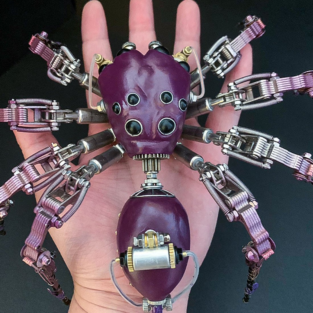 Creative Metal Purple Tarantula Spider Insect Bug Steampunk Model Assembled Crafts