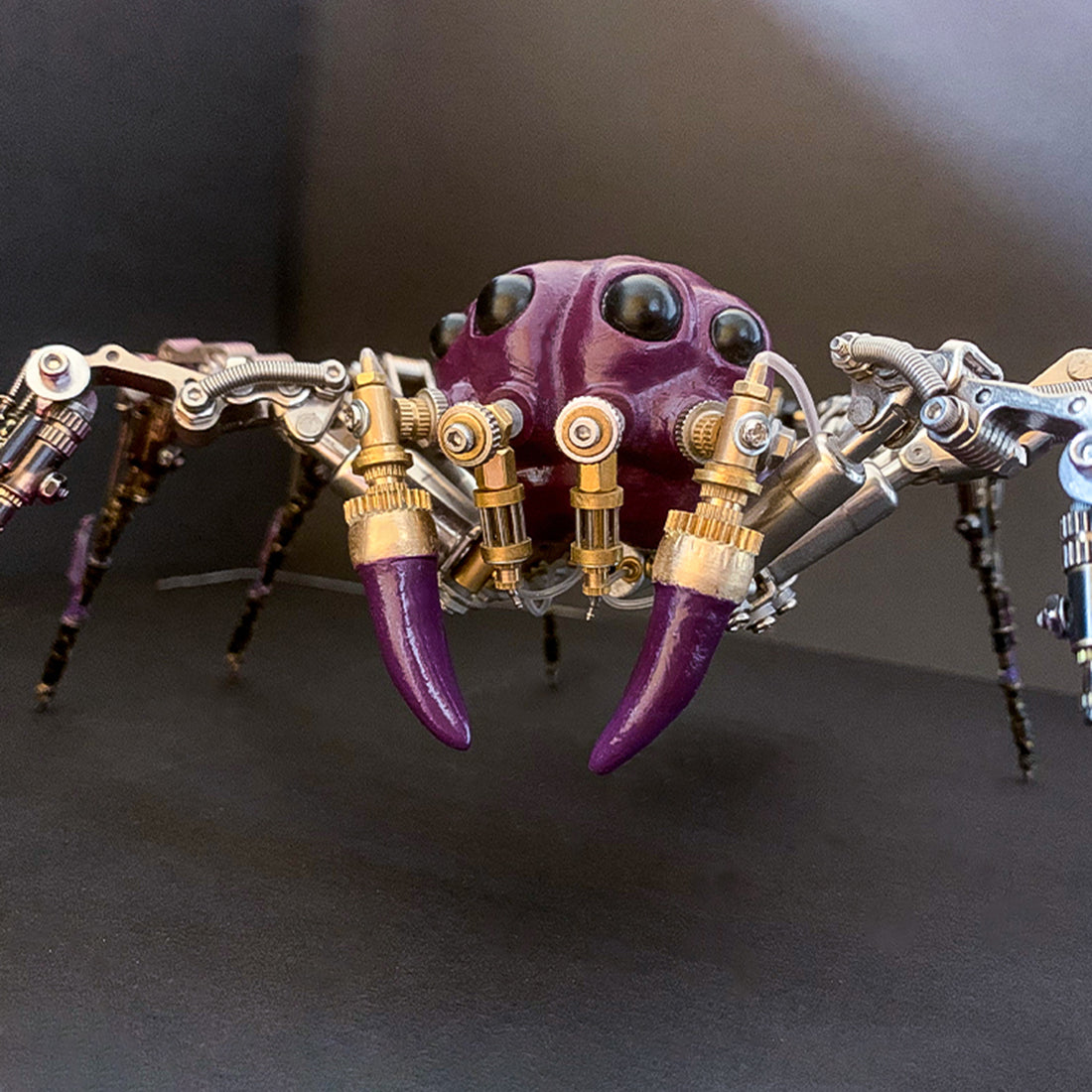 Creative Metal Purple Tarantula Spider Insect Bug Steampunk Model Assembled Crafts