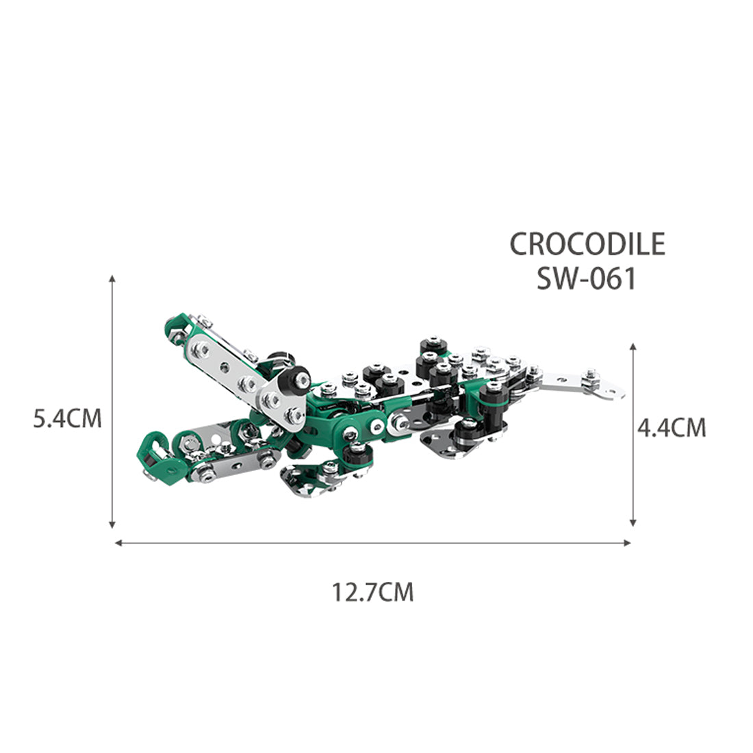 200Pcs Crocodile Assembly Kit 3D Animal Puzzle Model DIY Metal Toys for Kid