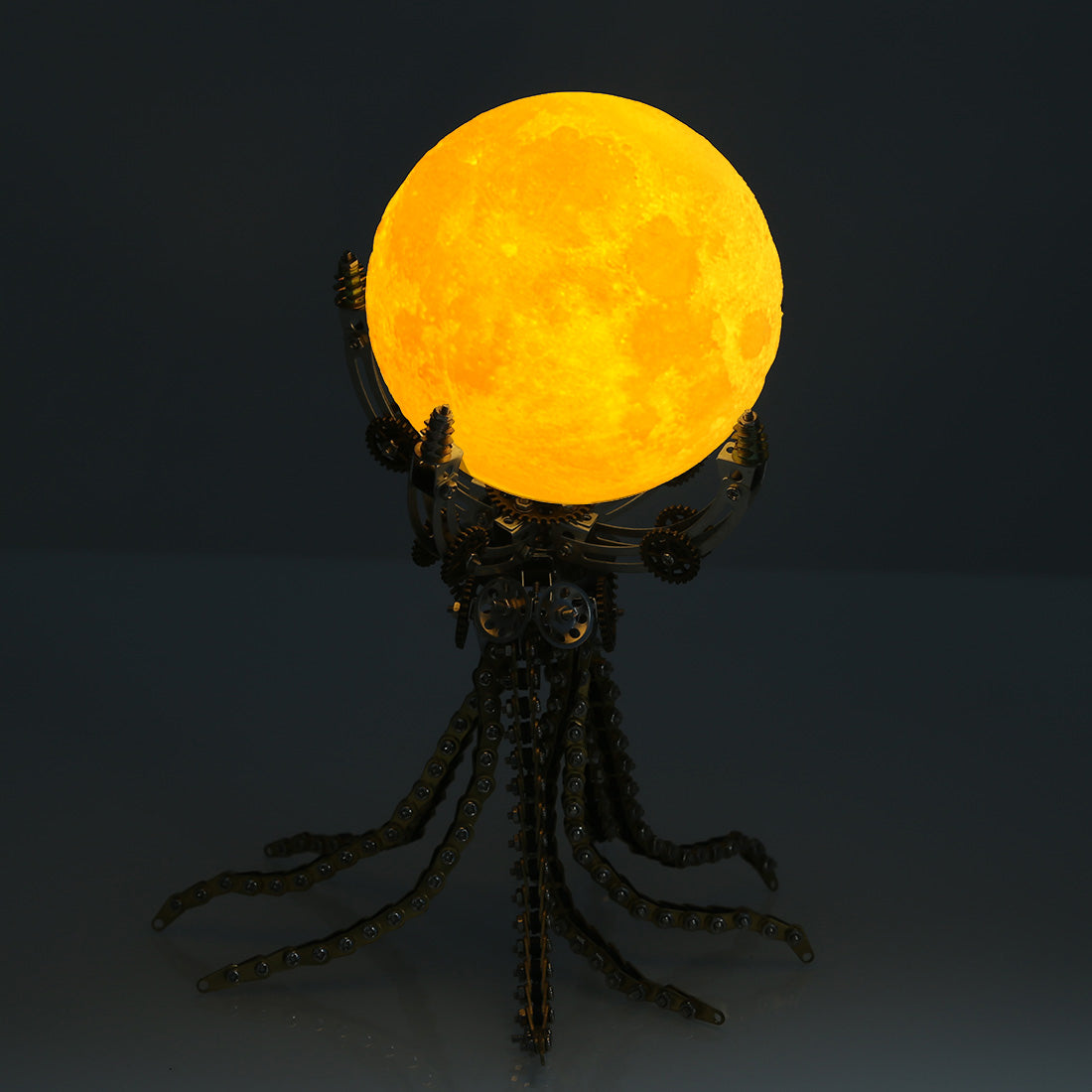 Custom Steampunk Octopus on the Moon Light Lamp 1061PCS Metal Model Kits