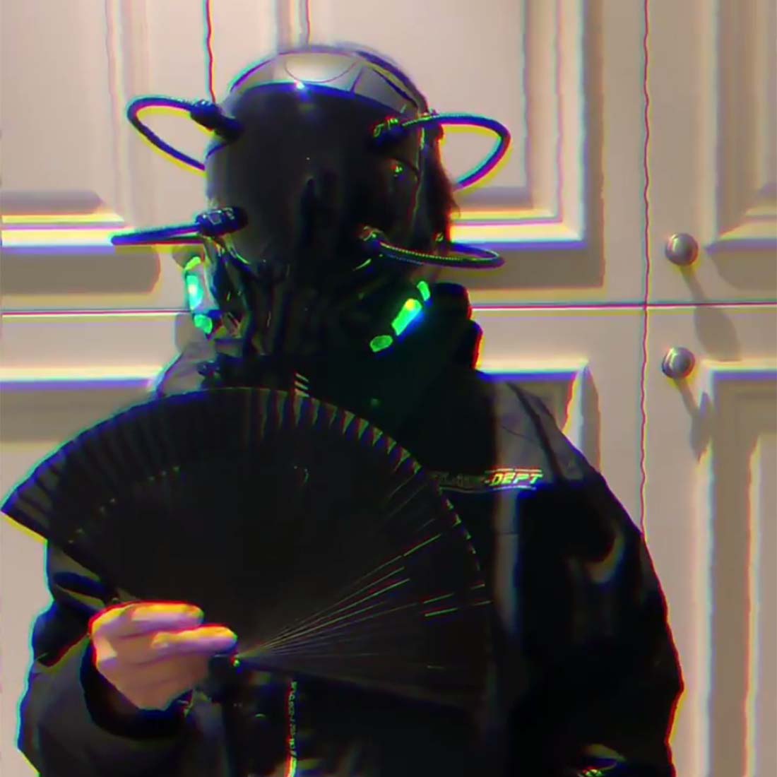 Punk Full Face Mask Futuristic Helmet Mask Light Cosplay Costume