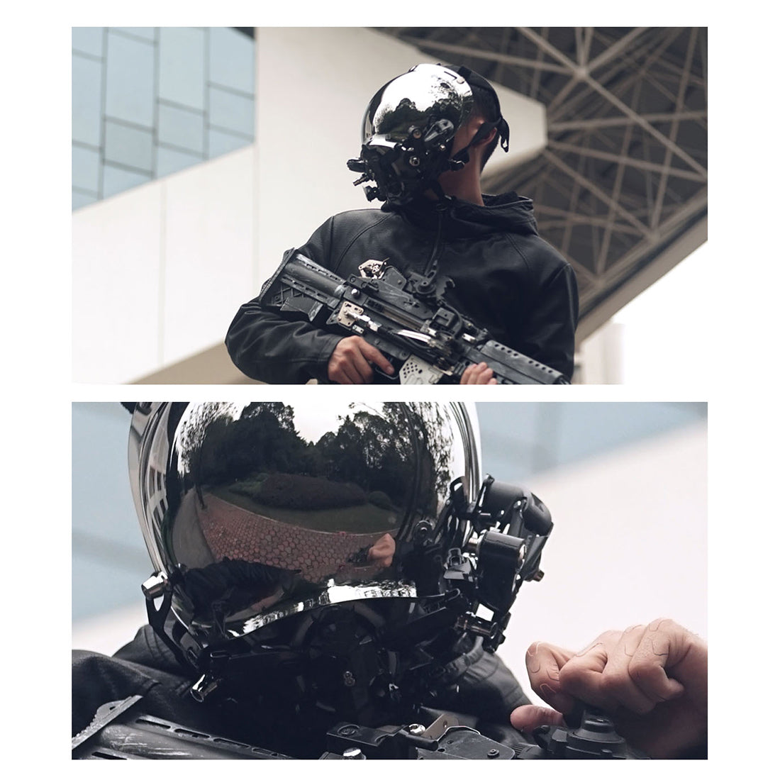 Punk Future Tech Motorbike Helmet Mask with Light Cosplay