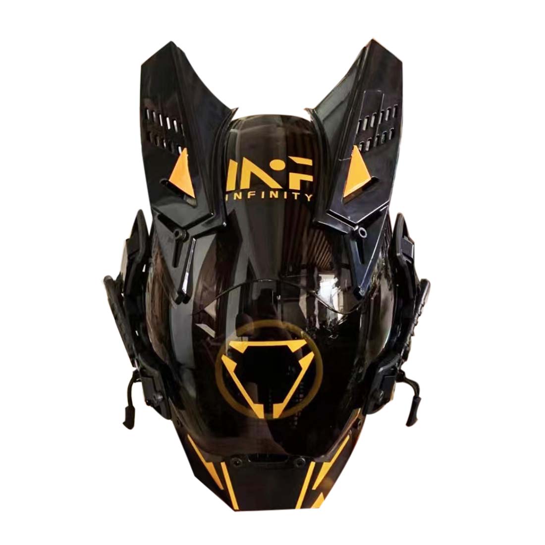 Punk Gothic Helmet Mask with Yellow LED Light Cosplay For Adult