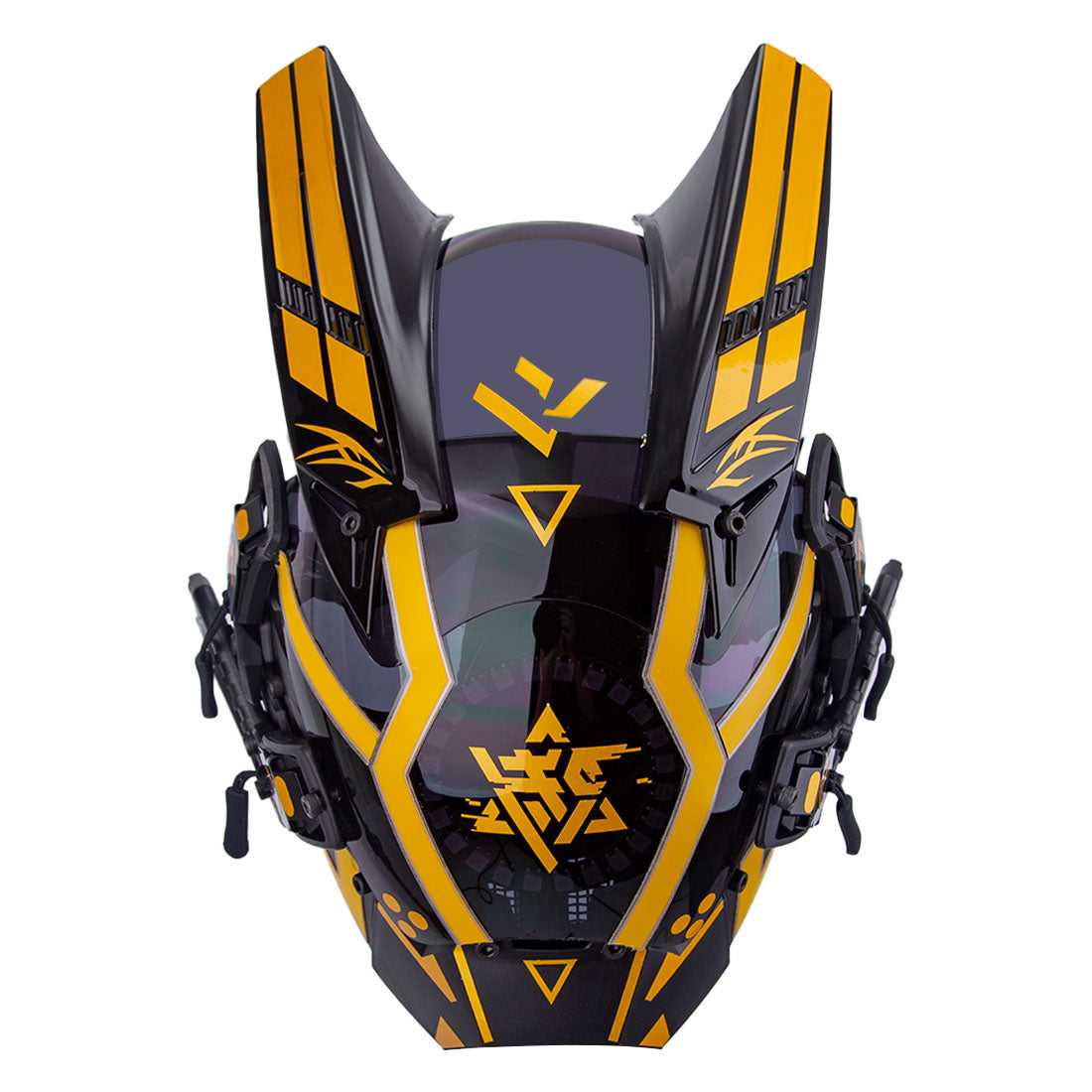 Punk Helmet Cosplay LED Futuristic Mask Yellow for Adults