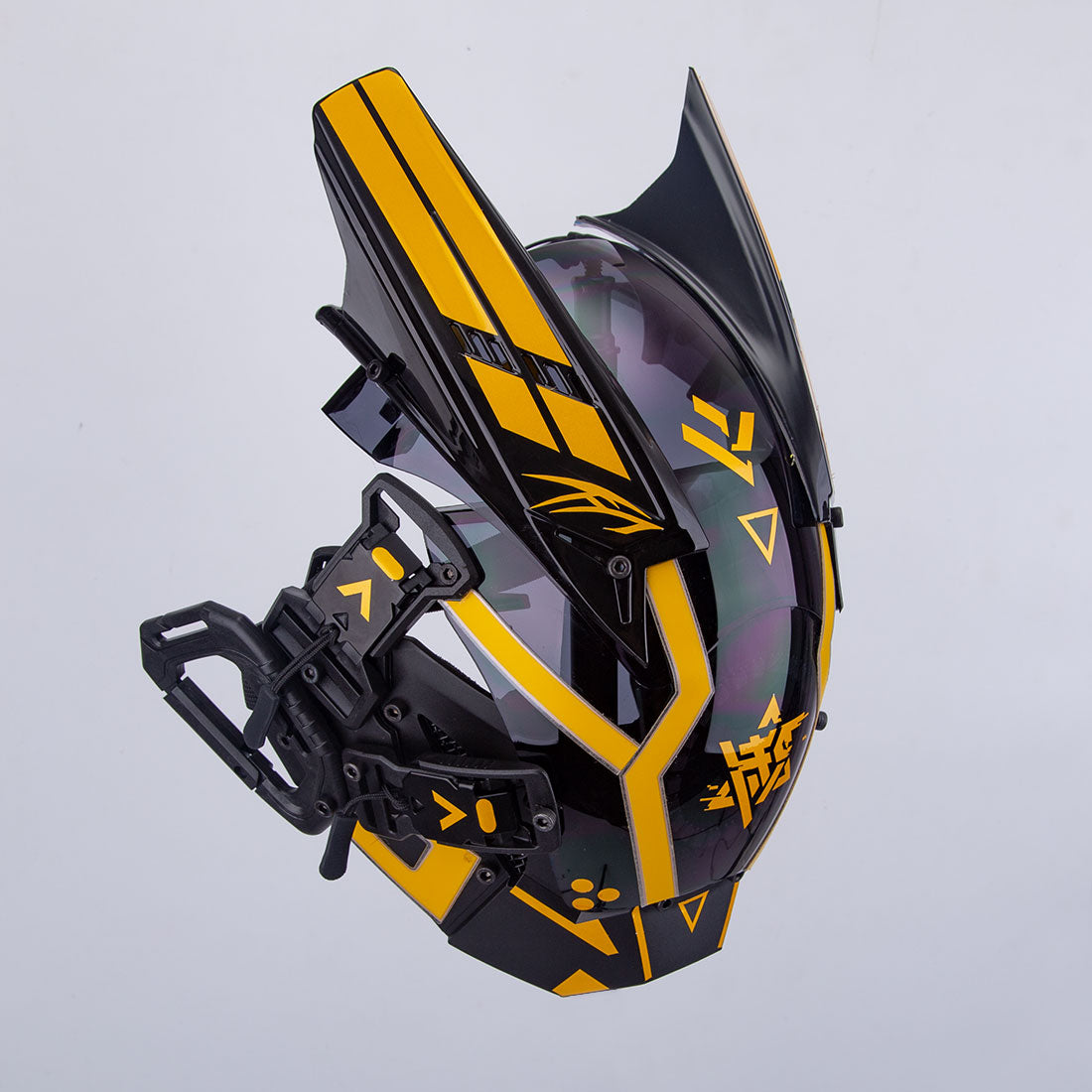 Punk Helmet Cosplay LED Futuristic Mask Yellow for Adults