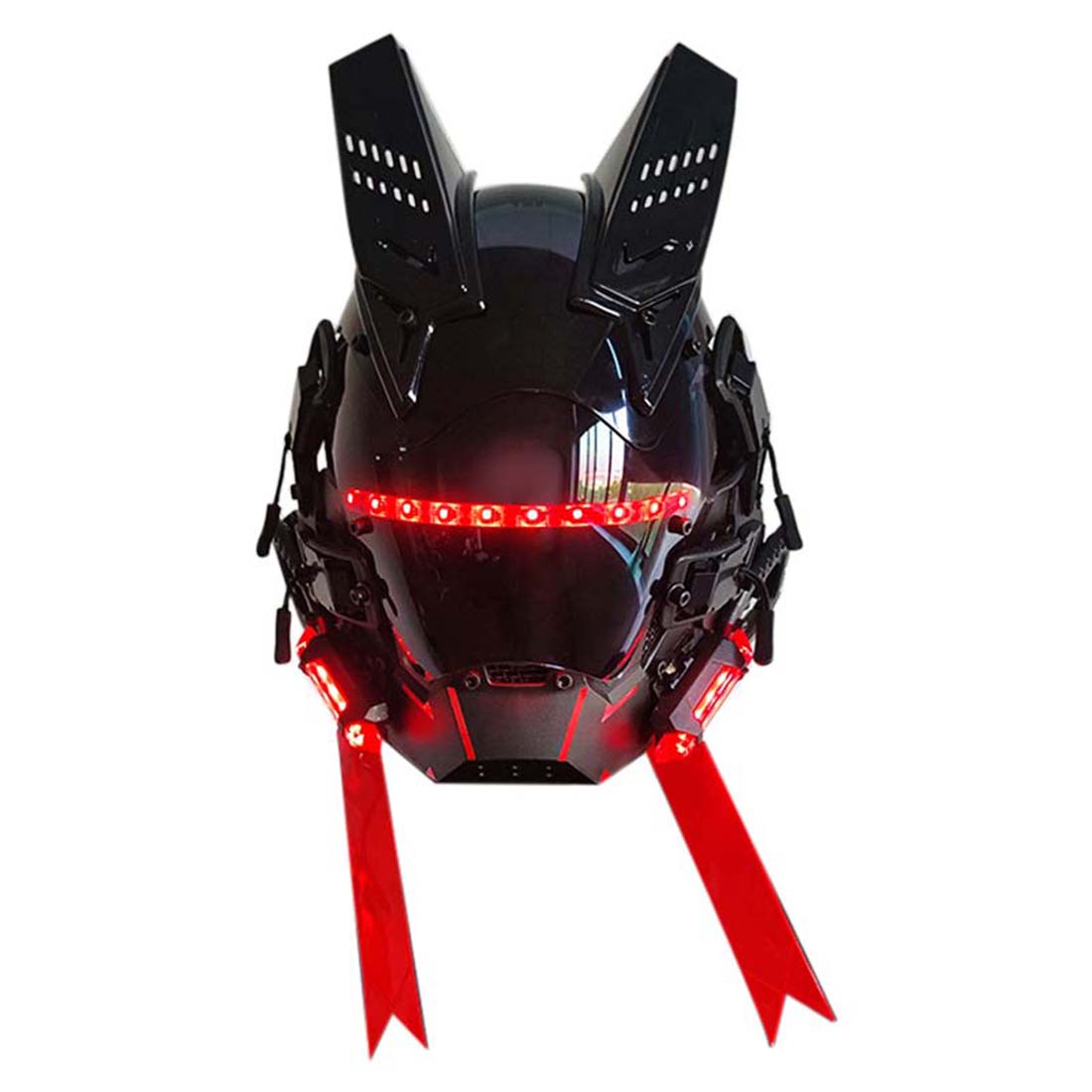 Punk Helmet Mask with Blue LED Light Cosplay Costume Props for Adults