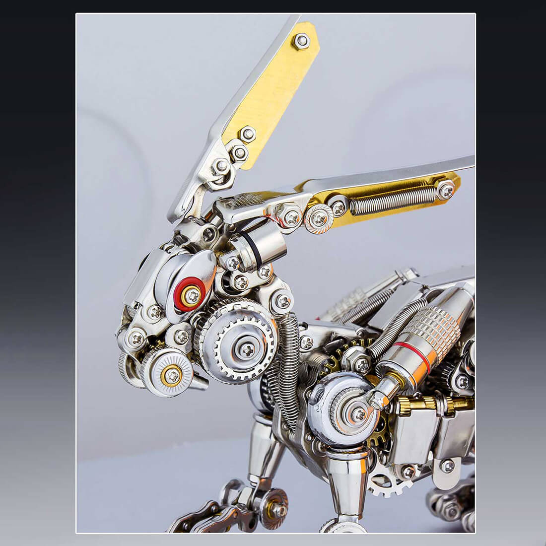 Mechanical Rabbit Building Blocks DIY Assembly Mechanical Metal 3D Rabbit Bunny Beast Fight with Monkey