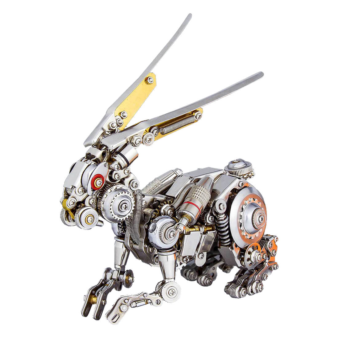 Mechanical Rabbit Racing Track DIY Assembly Mechanical Metal 3D Rabbit Bunny Beast Fight with Monkey