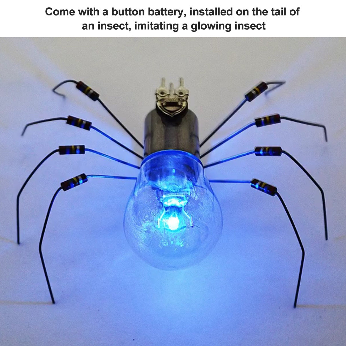 DIY Electronic Insect Kit Handmade 4 Spiders Model with Glow Light