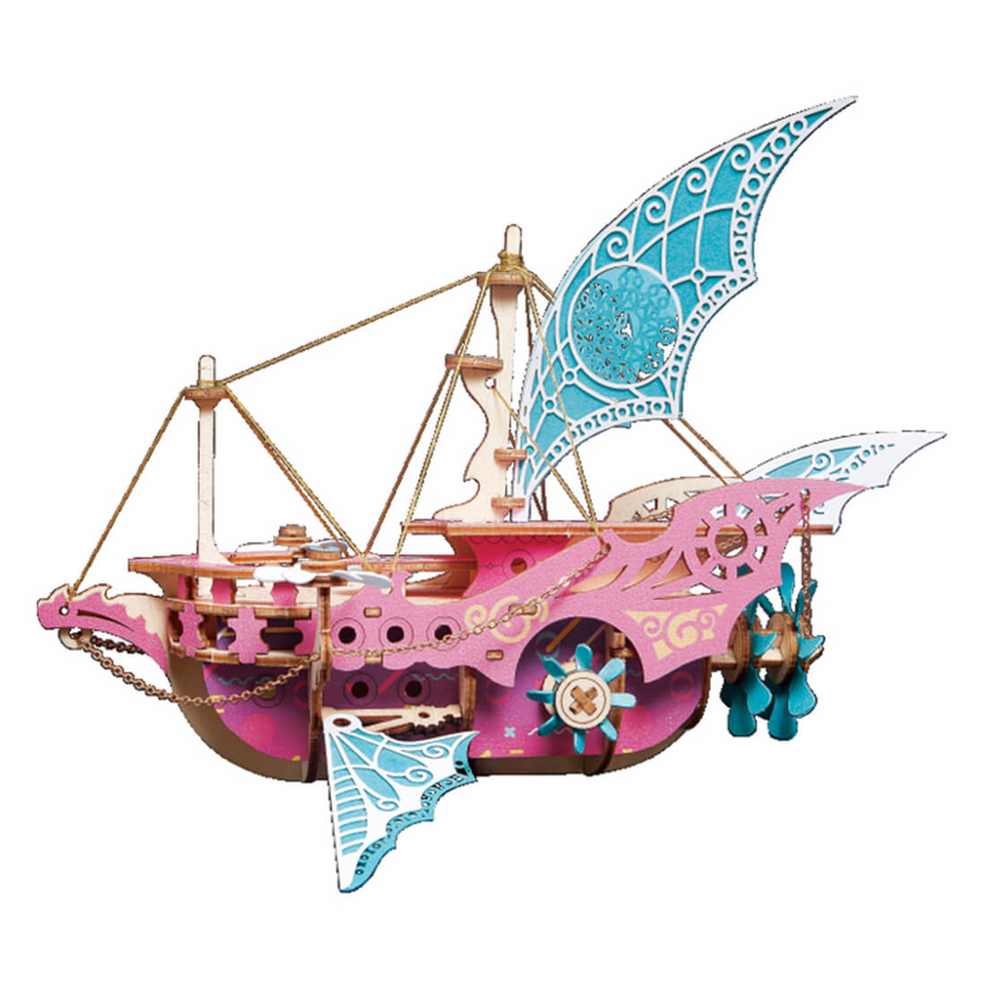DIY Fantasy Arabian Spaceship 3D Wooden Steampunk Toy Model