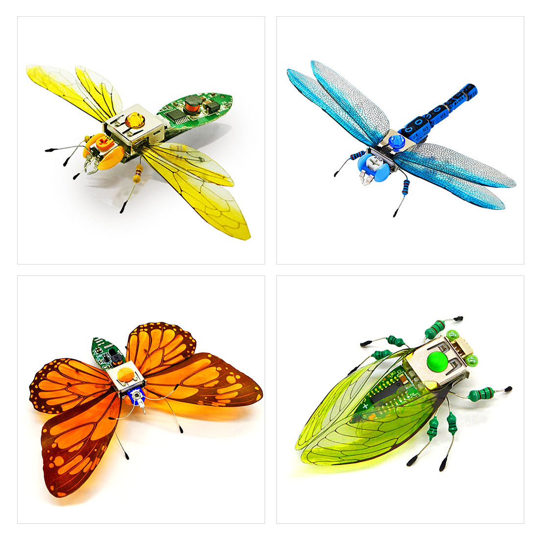 DIY Insect Kit Electronic Dragonfly Butterfly Cicada Vespa Handmade Model